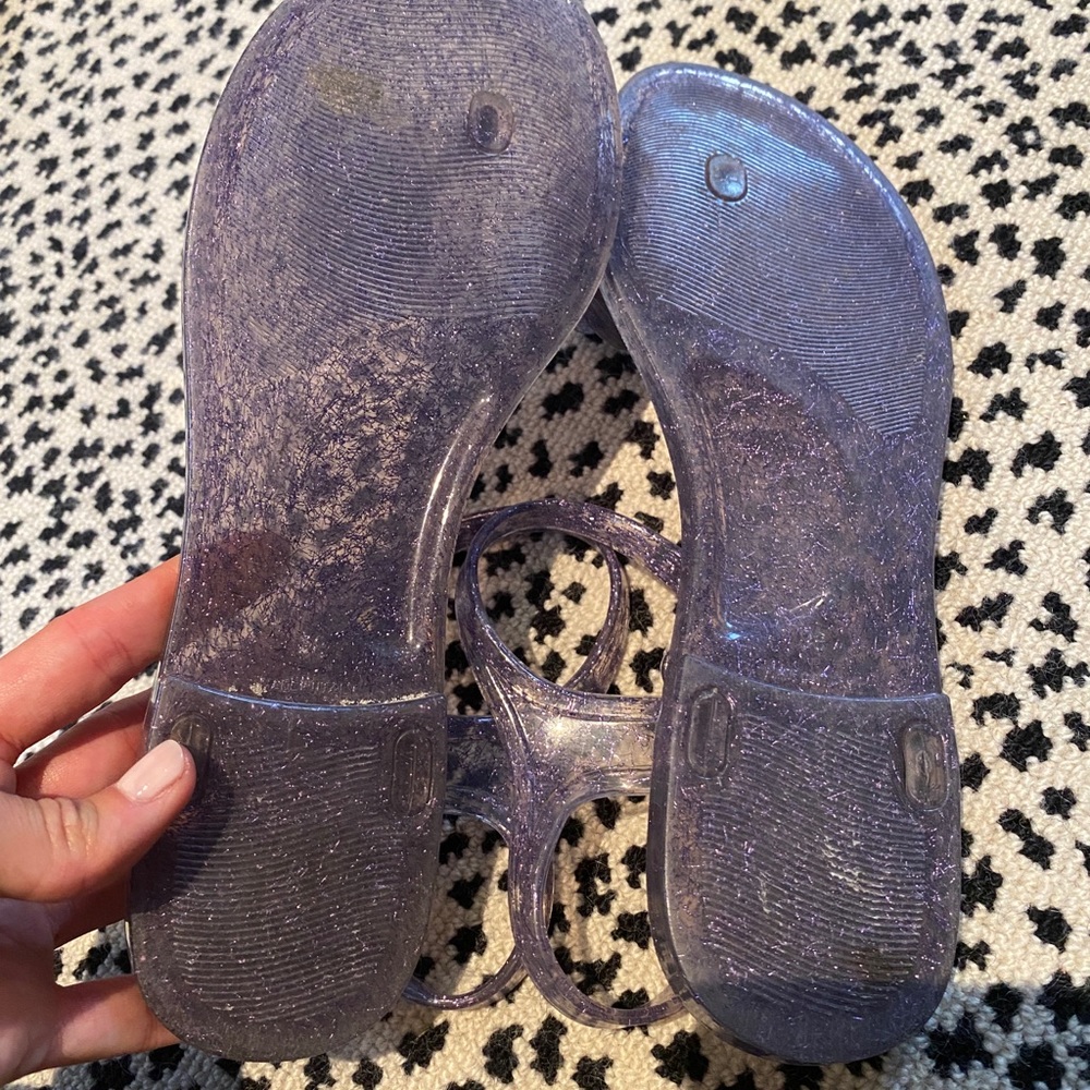Purple sparkly Chanel jelly sandals - Picture 5 of 5